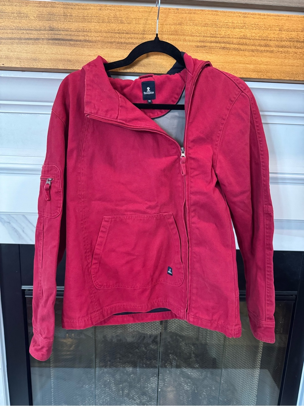 Mosqueton Women’s Red Hooded Cotton Canvas Jacket